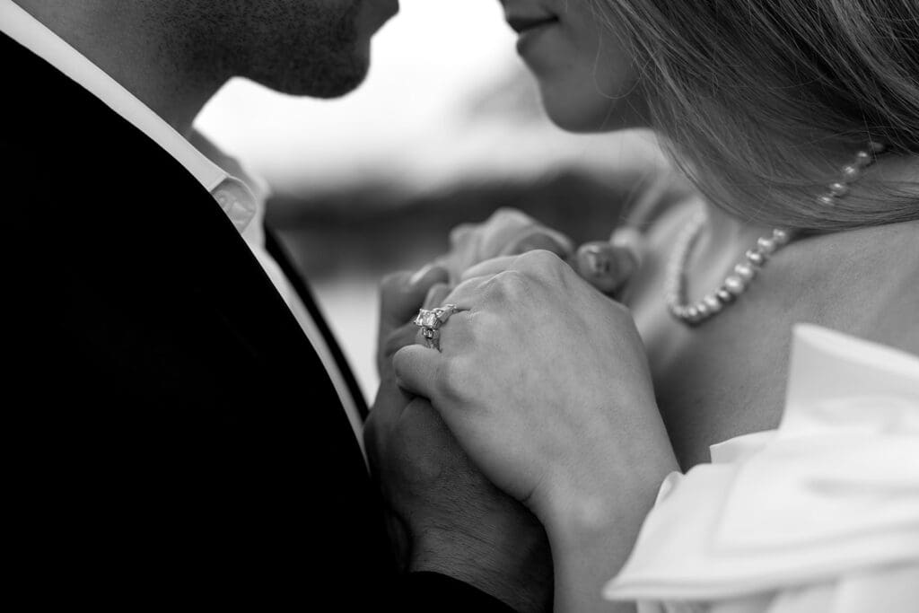 Close up hand and ring photo at montana elopement in GNP