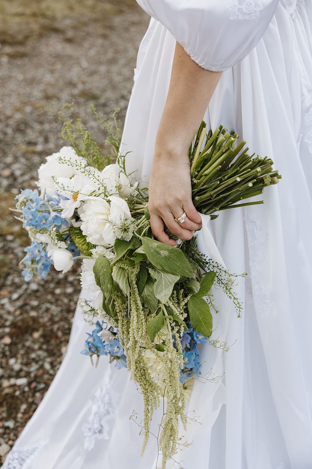 Beautiful blue, white and green florals