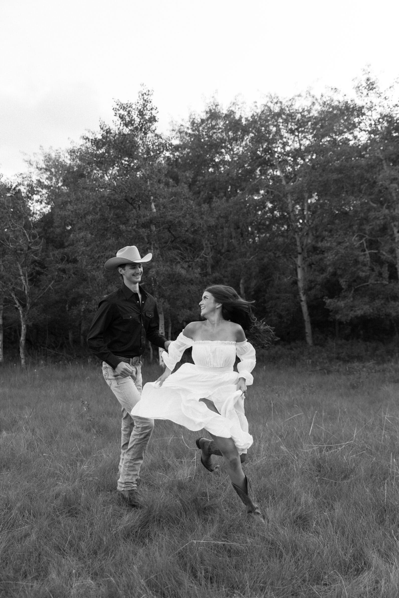 Destination engagement shoot in Whitefish meadow