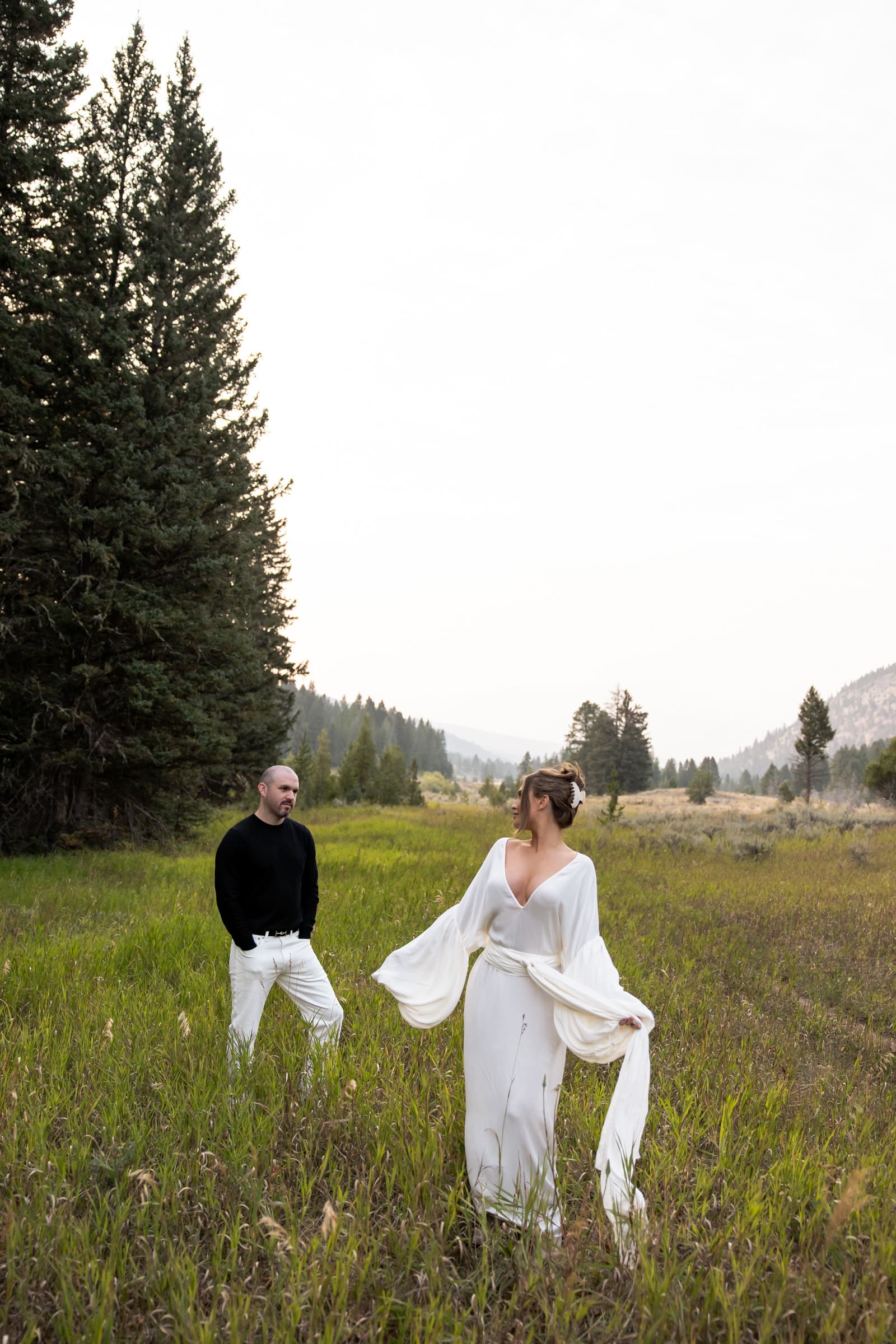Destination engagement session for a Texas couple in Big Sky, Montana.